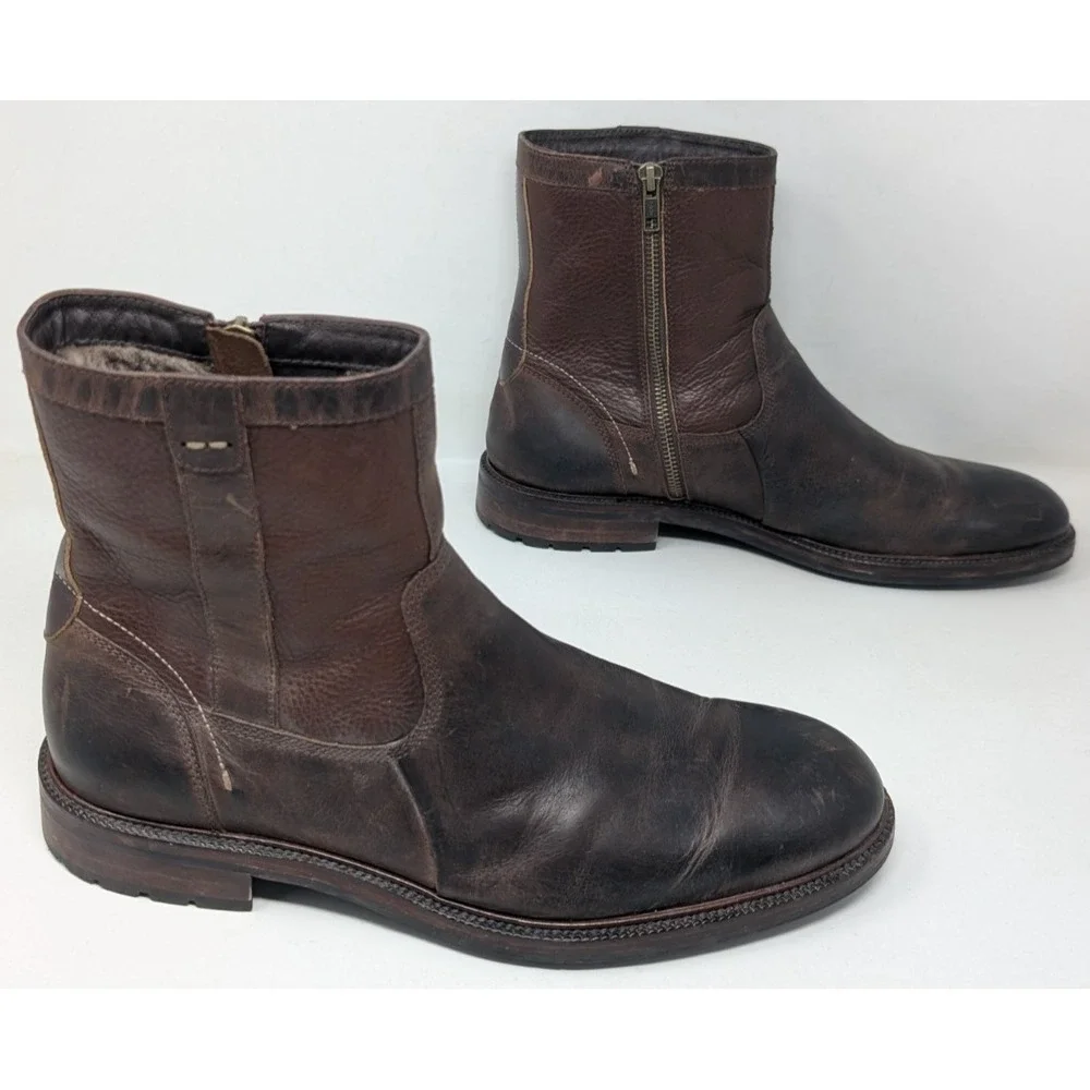 Johnston & Murphy 20-8836 Men's‎ Boots Ankle Shearling Lined Leather 10M Brown